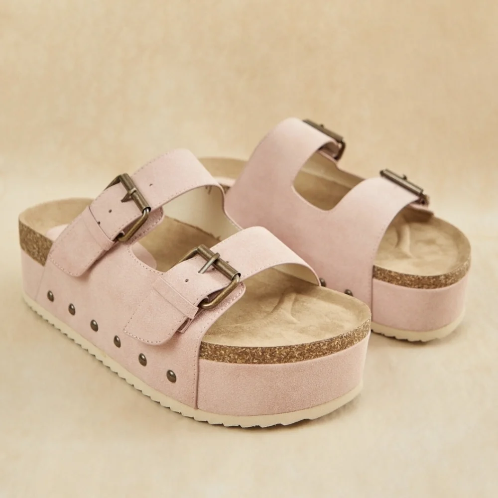 Altar'd State Serenna Platform Pink Sandals, 8 - Picture 1 of 5